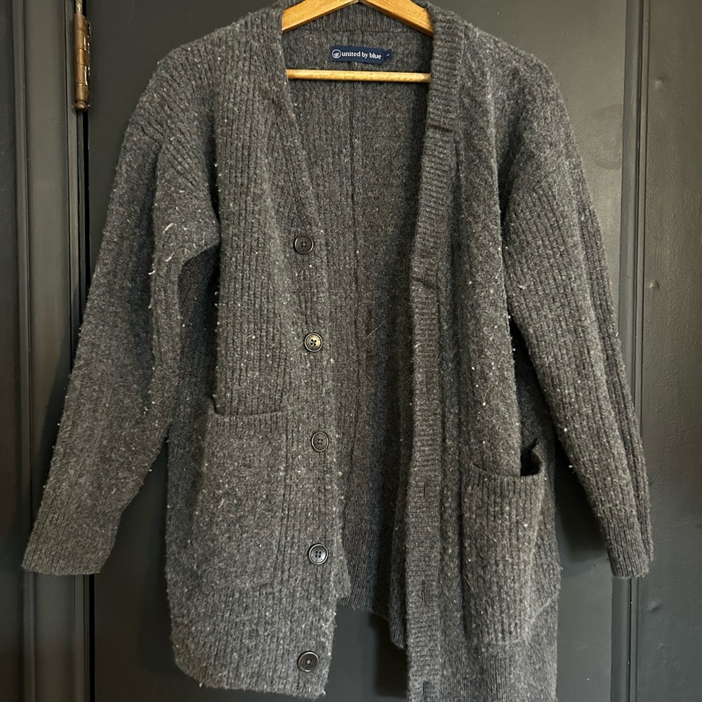 100% Merino Wool Cozy Gray Women's Sweater